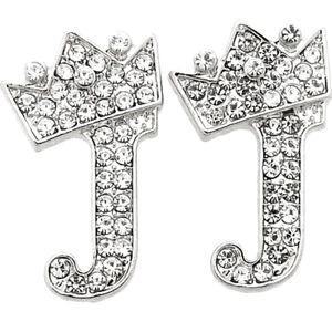 Crown Earring J Initial